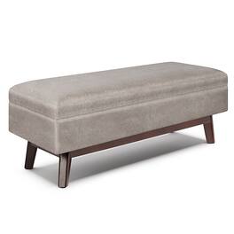 Simpli Home - Owen Rectangular Storage Ottoman - Distressed Grey Taupe