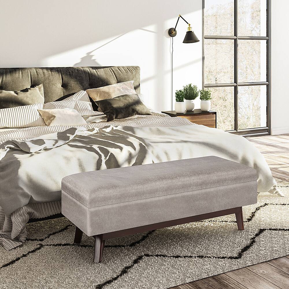 Alt View 11. Simpli Home - Owen Rectangular Storage Ottoman - Distressed Grey Taupe.