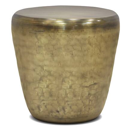 Front. Simpli Home - Garvy Metal Side Table - Antique Gold.