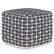 Front. Simpli Home - Noreen Square Pouf - Slate Grey and White.