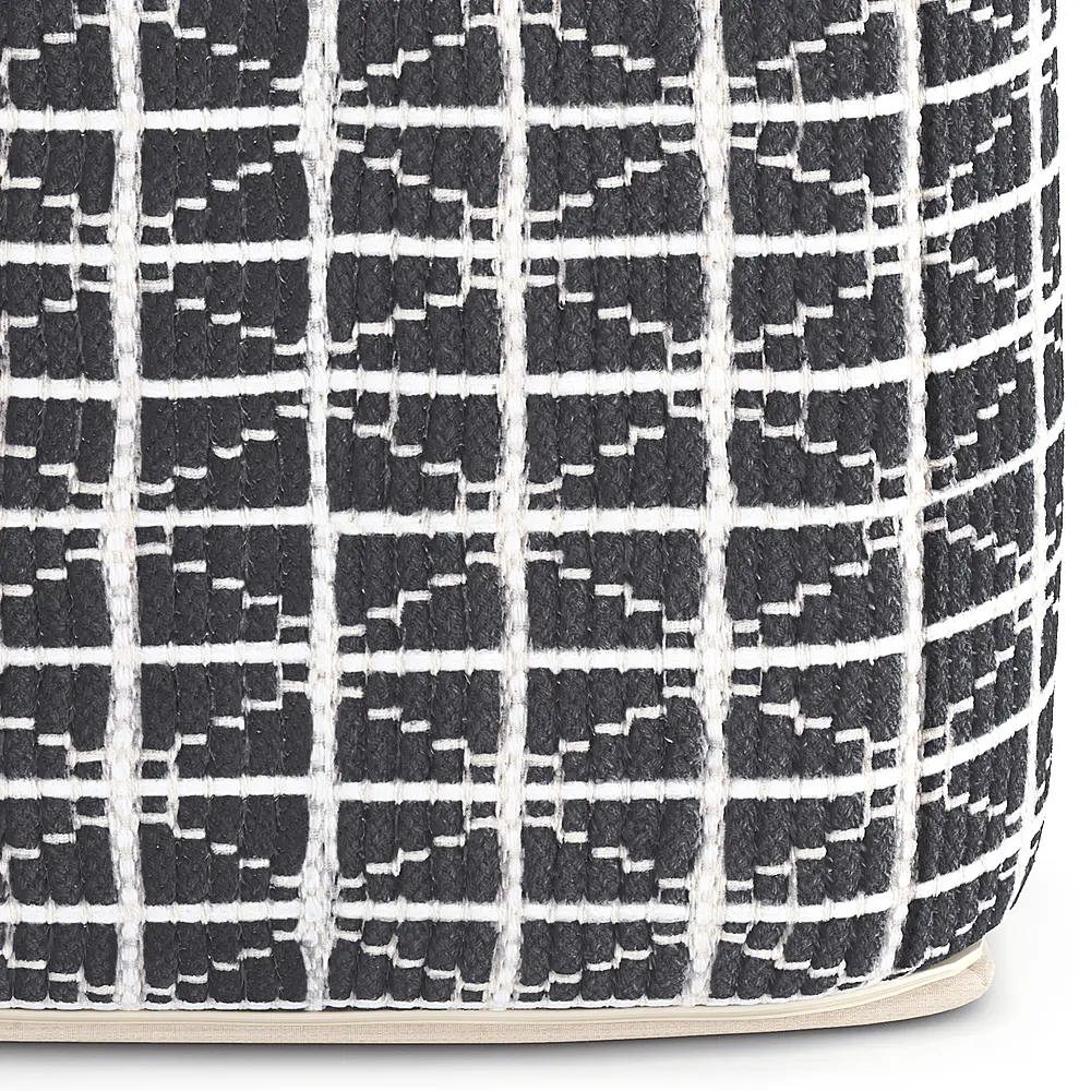 Alt View 13. Simpli Home - Noreen Square Pouf - Slate Grey and White.