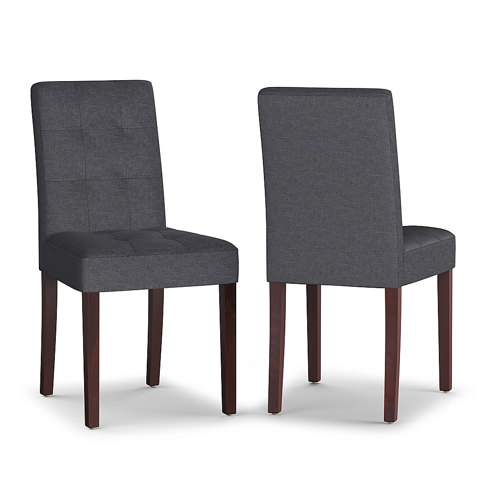 Angle View: Simpli Home - Andover Contemporary Parson Dining Chair (Set of 2) - Slate Grey