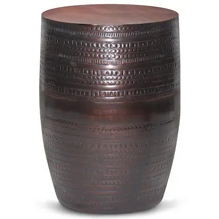 Front. Simpli Home - Johnsen Large Metal Accent Table - Oil Rubbed Bronze.