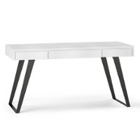 Simpli Home - Lowry Desk - Distressed White - Front_Zoom
