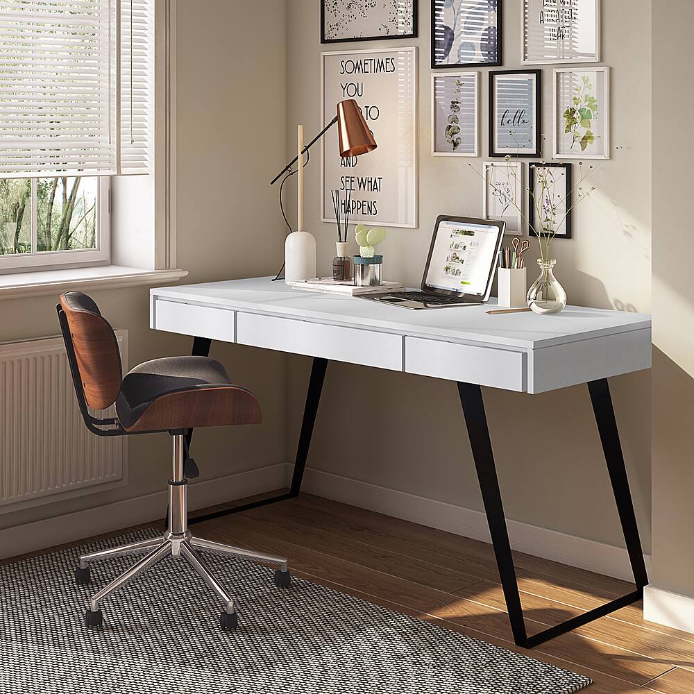 Alt View 12. Simpli Home - Lowry Desk - Distressed White.