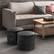 Alt View 11. Simpli Home - Connor Round Pouf - Distressed Black.