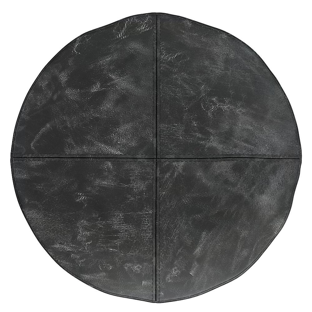 Alt View 14. Simpli Home - Connor Round Pouf - Distressed Black.