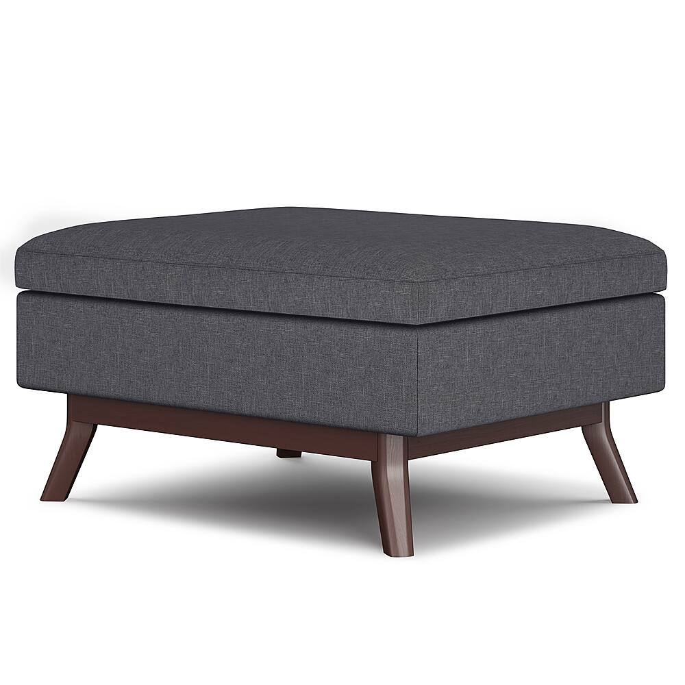 Angle. Simpli Home - Owen Coffee Table Storage Ottoman - Slate Grey.