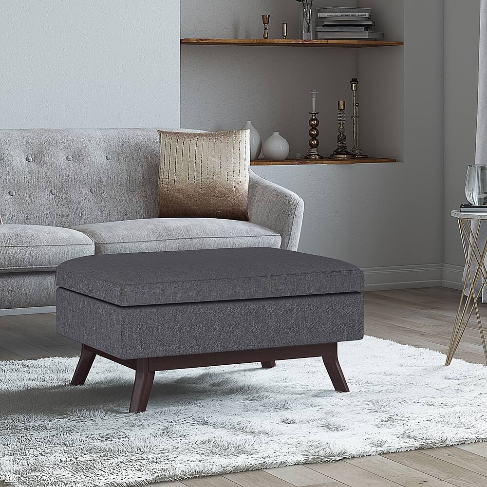 Alt View 11. Simpli Home - Owen Coffee Table Storage Ottoman - Slate Grey.