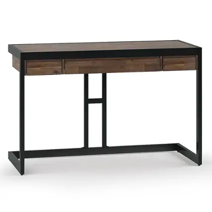 Front. Simpli Home - Erina Small Desk - Rustic Natural Aged Brown.