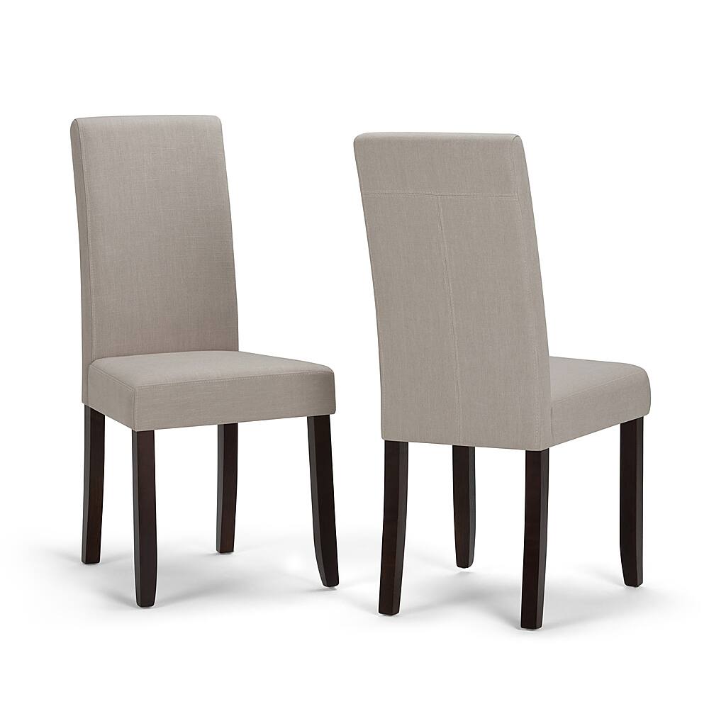 Angle View: Simpli Home - Acadian Parson Dining Chair (Set of 2) - Light Beige