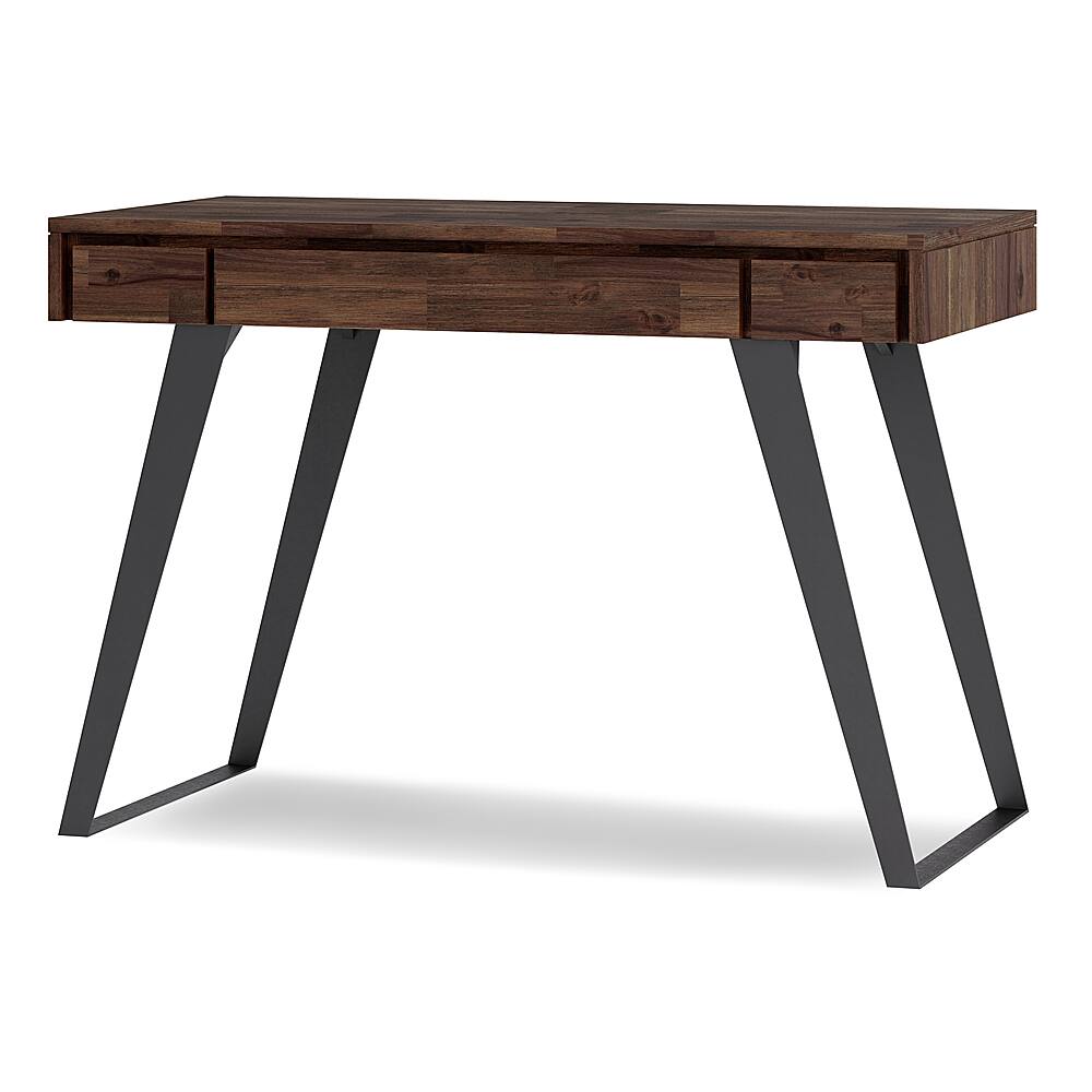 Angle. Simpli Home - Lowry Small Desk - Distressed Charcoal Brown.