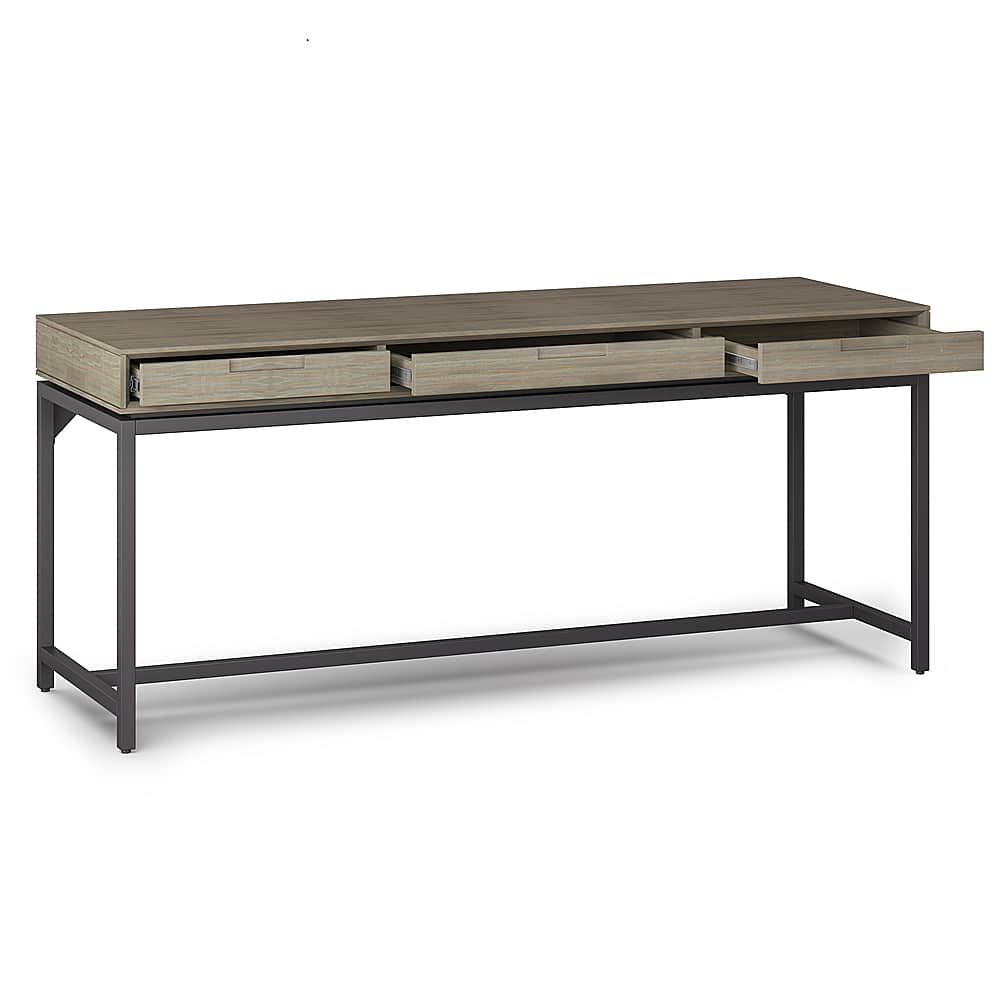 Alt View 11. Simpli Home - Banting Mid Century Wide Desk - Distressed Grey.