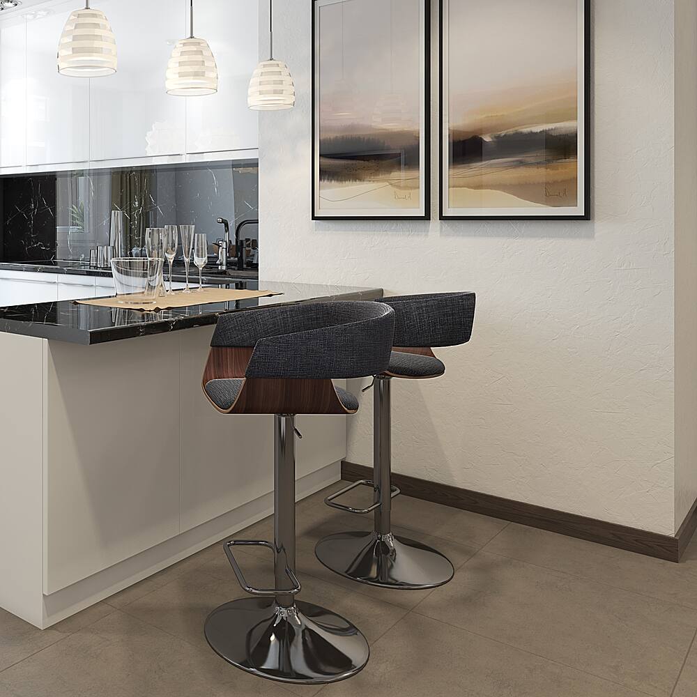 Alt View 11. Simpli Home - Lowell Adjustable Swivel Bar Stool - Charcoal Grey.