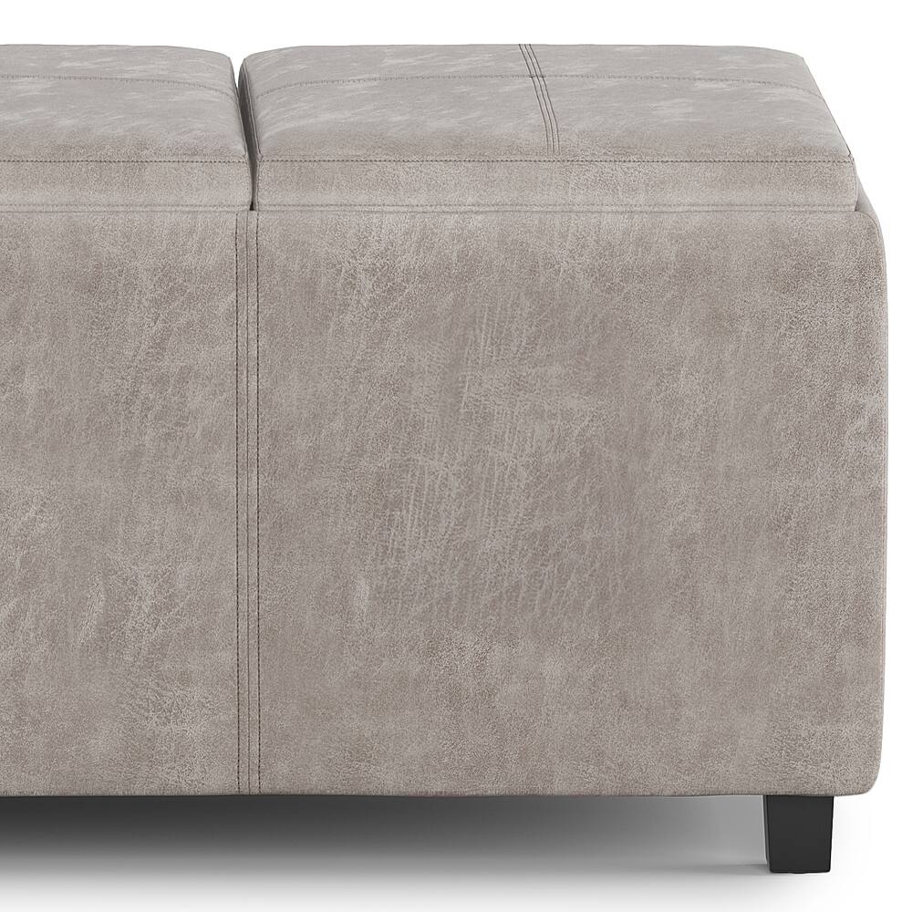 Alt View 12. Simpli Home - Avalon Storage Ottoman - Distressed Grey Taupe.