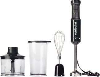 nutribullet Immersion Blender Deluxe with Whisk and Chopper Attachment NBI60100 - Black - Front_Zoom