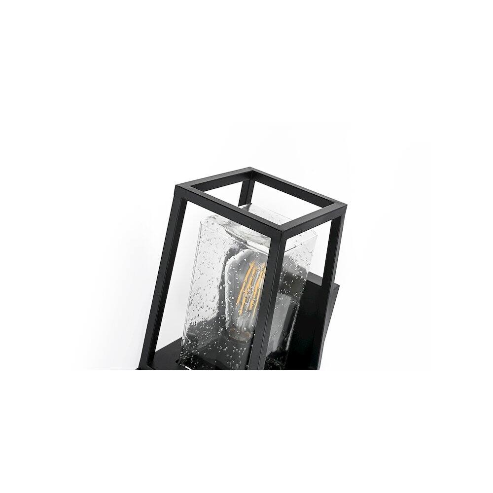 Left. Elegant Lighting - Lehigh 7 inch Outdoor Pendant in Black - Black.