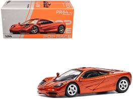 McLaren F1 1/64 Diecast Model Car by Pop Race - Orange Metallic