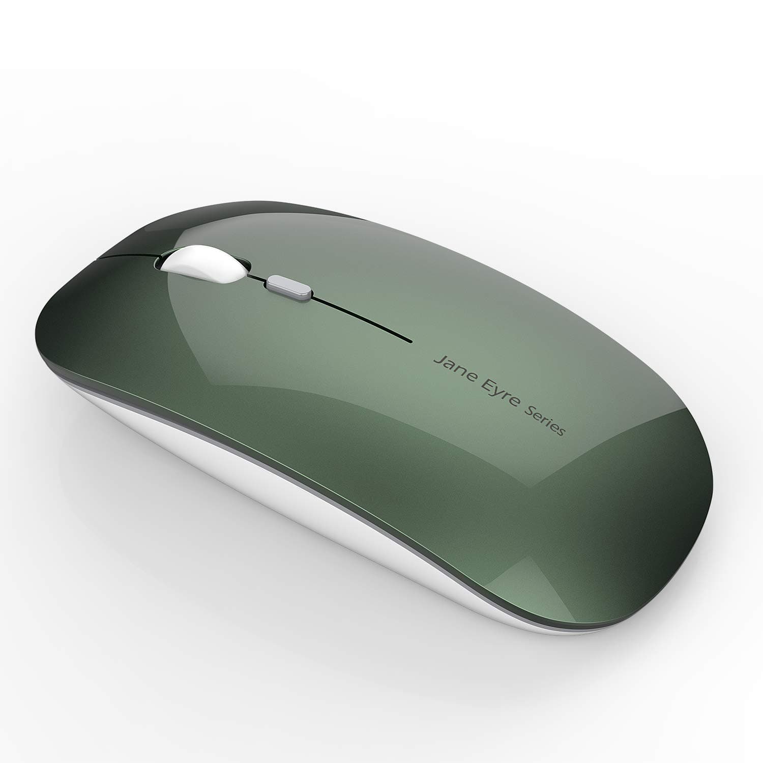 Earthley Blooms - Q5 Slim Rechargeable Wireless Mouse Portable Optical Silent Ultra Thin Computer With Usb Receiver And - Wireless - Blackish Green