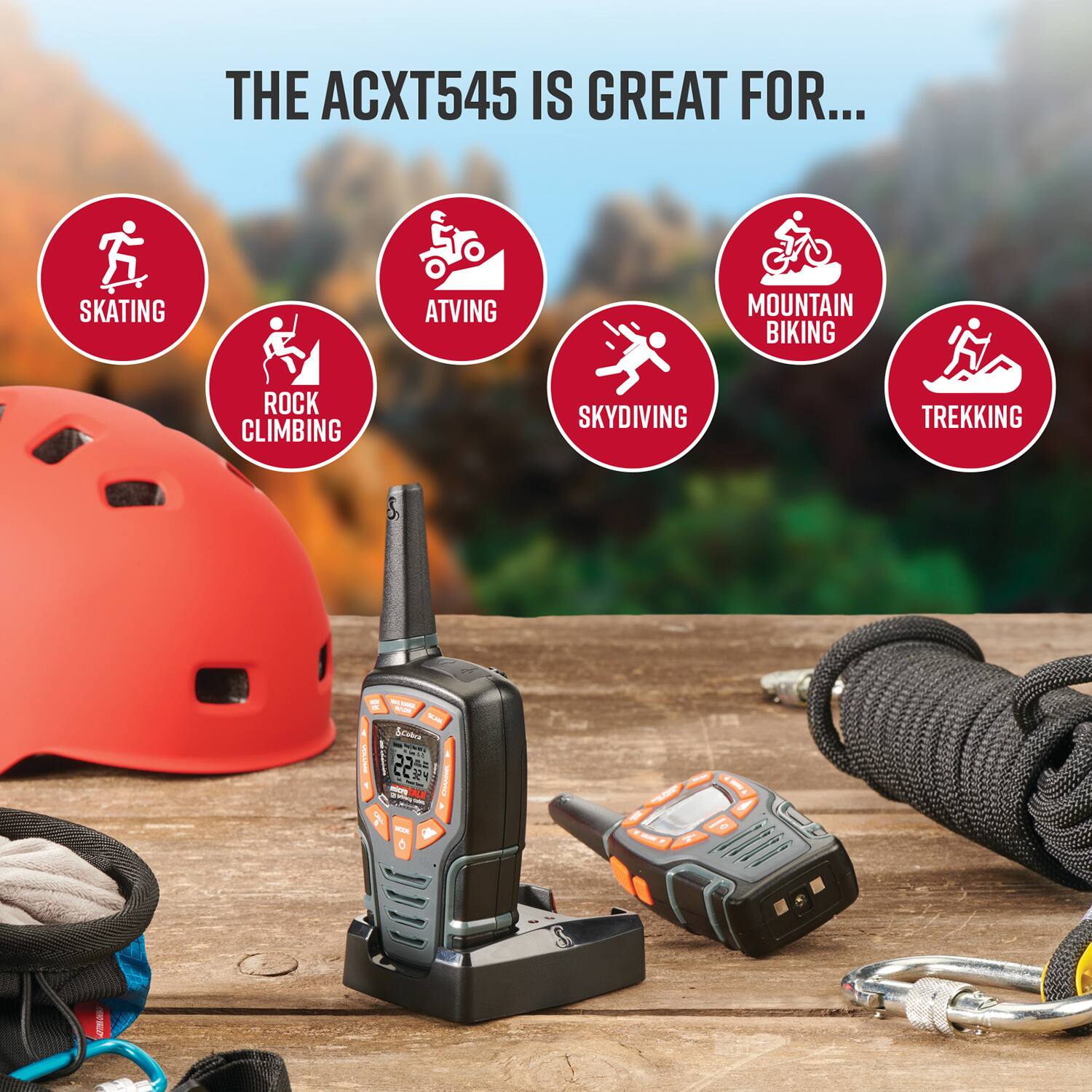 The ACXT545 is great for skating, ATVing, mountain biking, rock climbing, skydiving, and trekking.