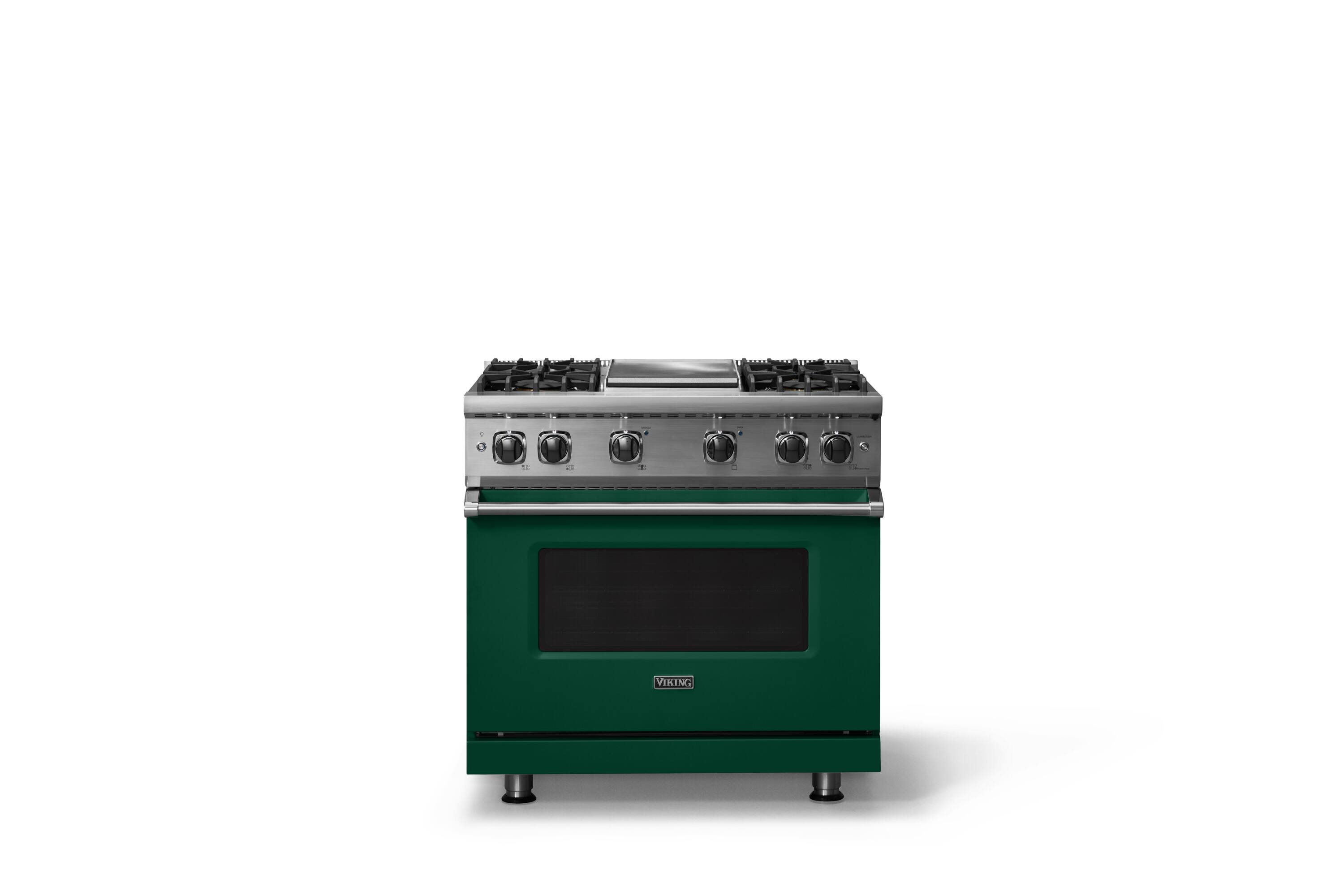 Alt View 1. Viking - 5.1 Cu. Ft. 36"W Freestanding LP Gas Sealed 4 Burner Range with Griddle - Ivy.