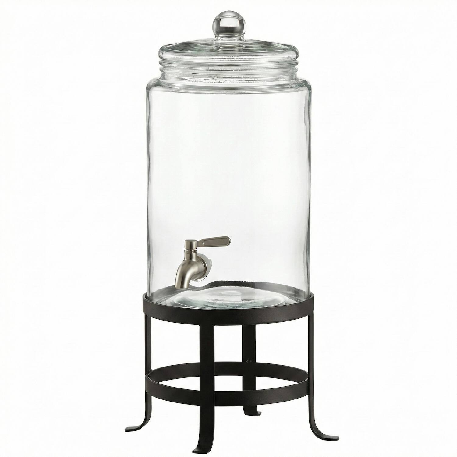 Angle. Style Setter - Oliver Glass Beverage Dispenser 1.9 Gal - Clear.