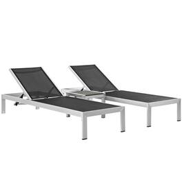 Outdoor Escape - Aluminum Outdoor Lounge Set With Sturdy Backrest And Spacious Seating - Black