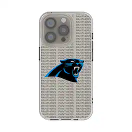 Keyscaper - NFL - Carolina Panthers iPhone Clear Text Backdrop Design Case - 16e - Multicolor