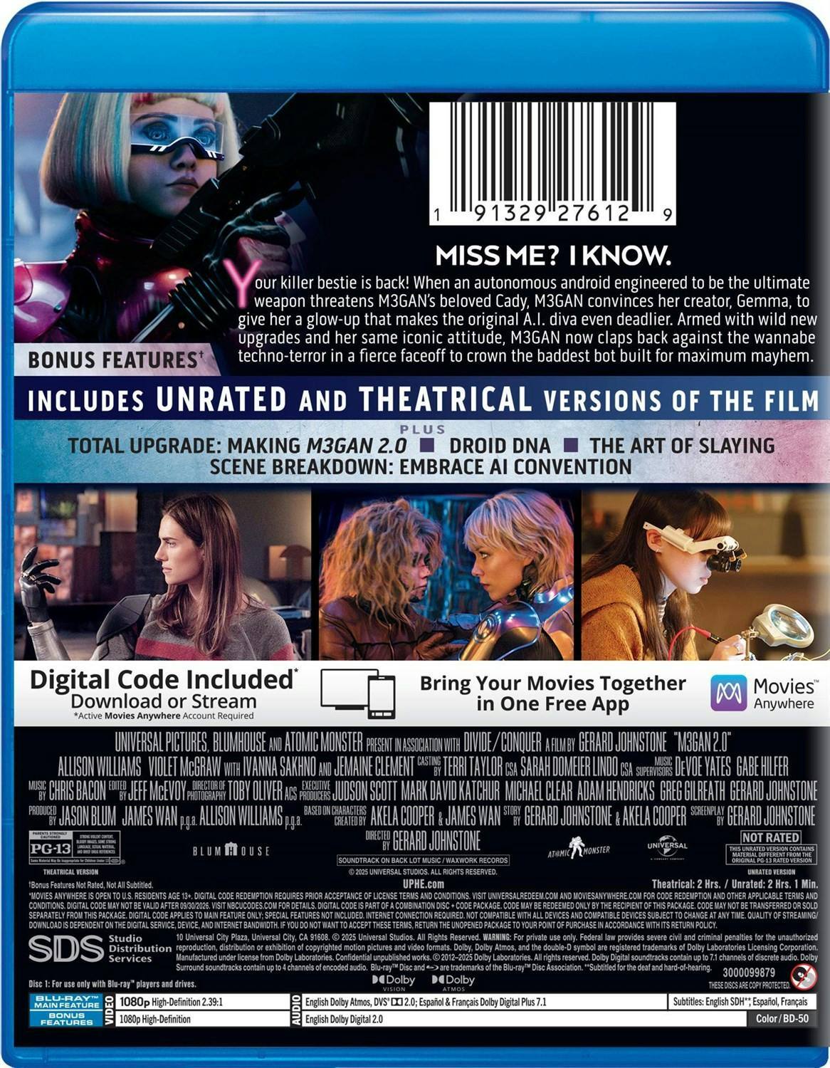 Back. M3GAN 2.0 [Blu-ray].