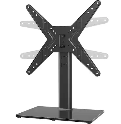 Front. FINEAK - Universal Swivel Tabletop TV Stand for 21-50 Inch TVs - Black.