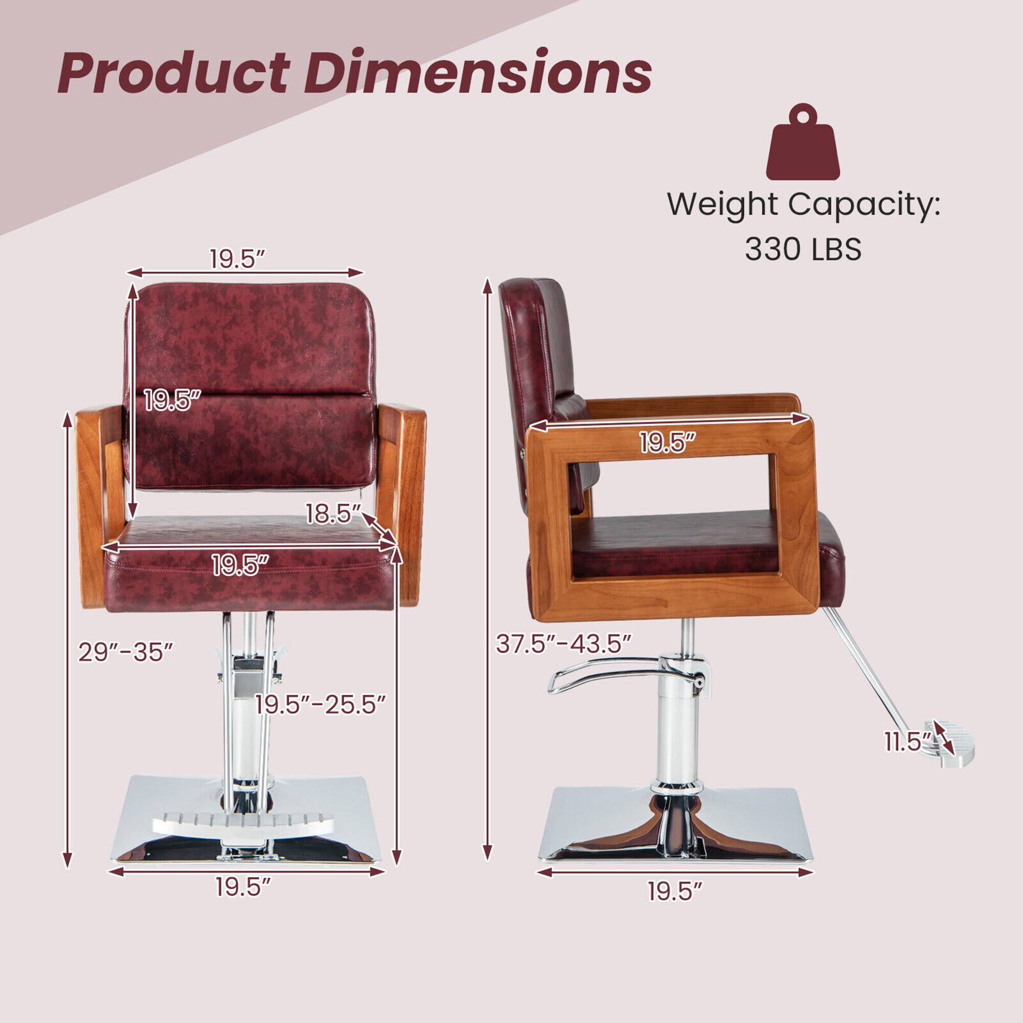 Product Dimensions  
Weight Capacity: 330 LBS  

- Seat Width: 19.5"  
- Seat Depth: 19.5"  
- Backrest Height: 19.5"  
- Armrest Width: 19.5"  
- Seat Height: 29"-35"  
- Backrest Height: 19.5"-25.5"  
- Overall Height: 37.5"-43.5"  
- Base Width: 19.5"  
- Base Depth: 19.5"  
- Armrest Height: 11.5"