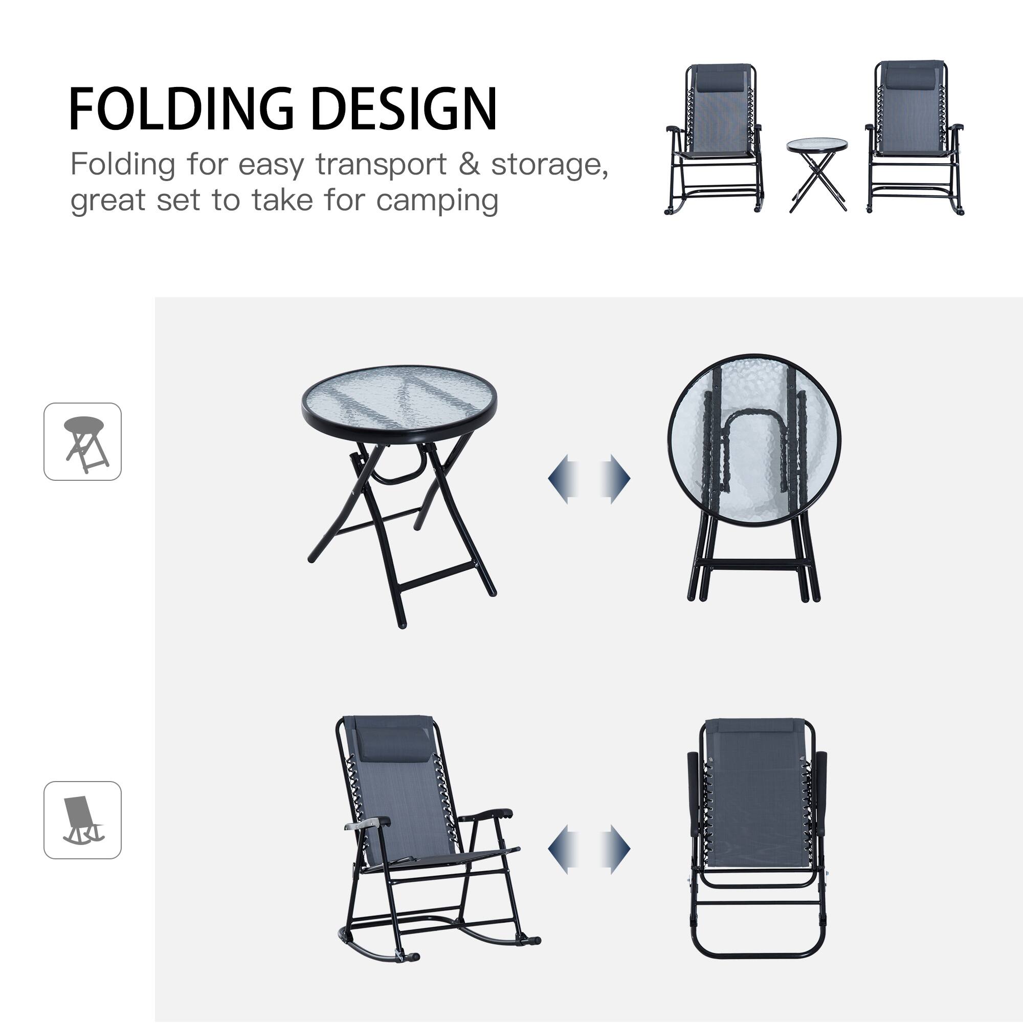 FOLDING DESIGN

Folding for easy transport & storage, great set to take for camping