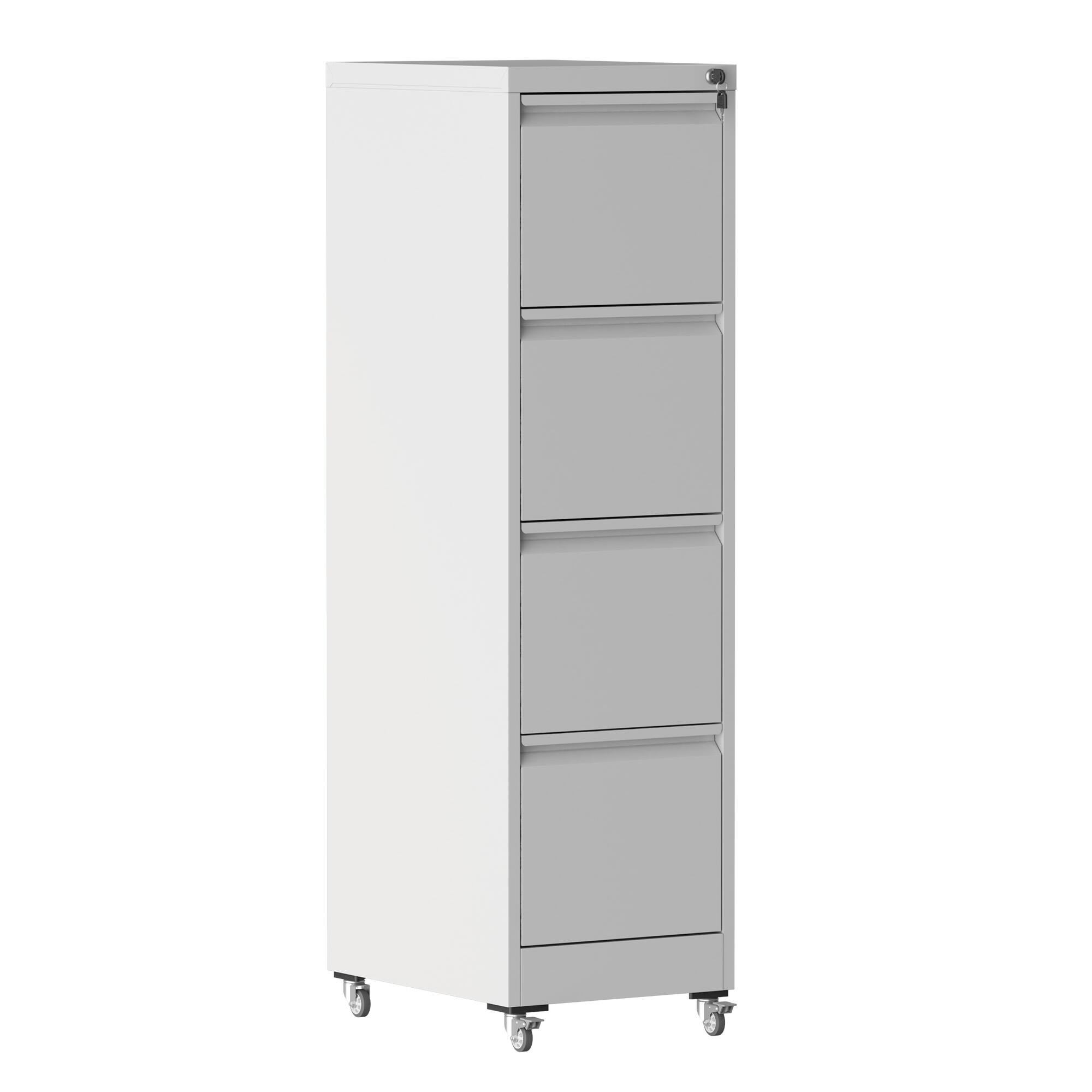 Alt View 10. GOODSILO - Heavy-Duty 4 Drawer Locking Vertical File Cabinet with Wheels for Office and Home Document Storage - White.