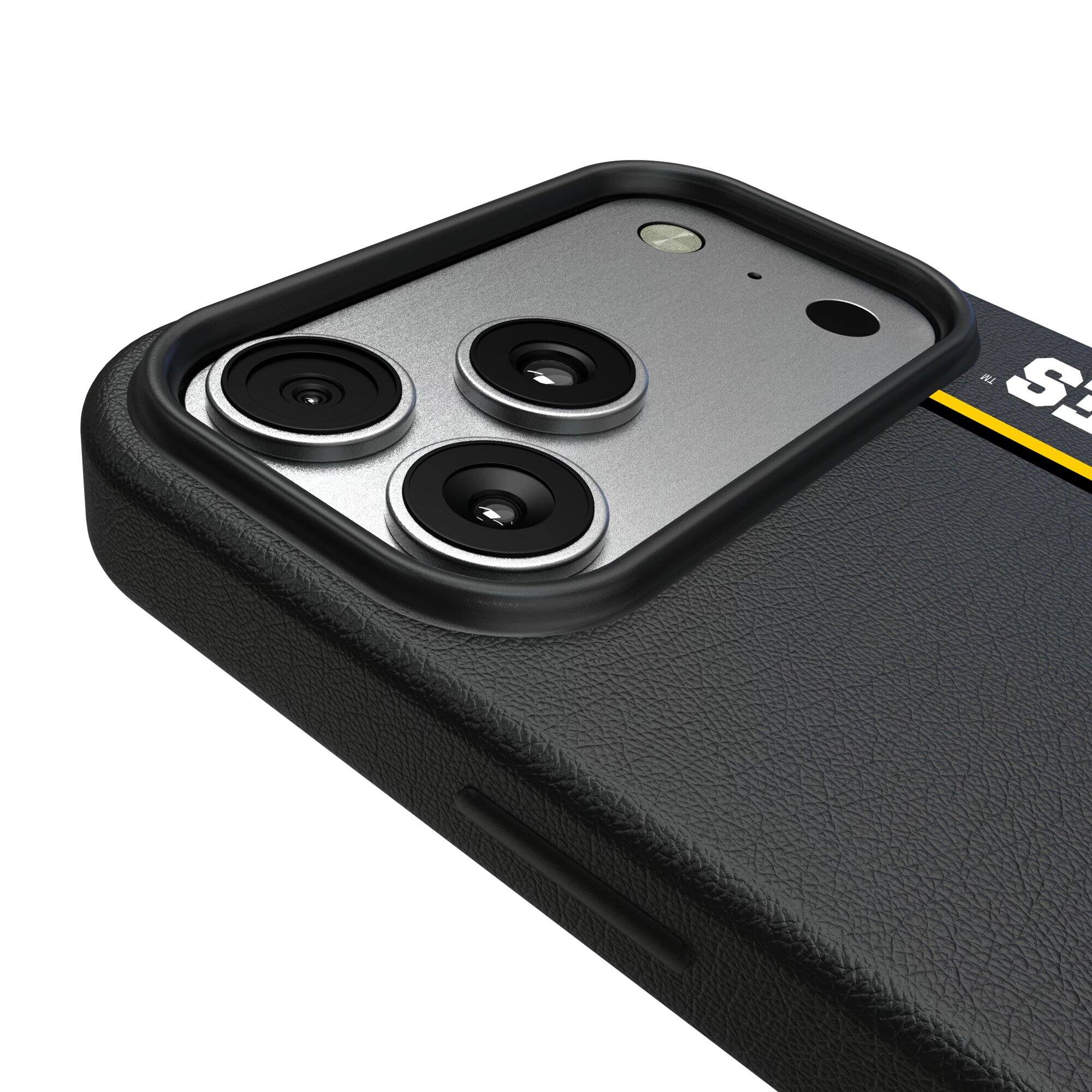 Alt View 2. Keyscaper - Iowa Hawkeyes iPhone Magnetic Bump Case - 15 Pro Max - Black.