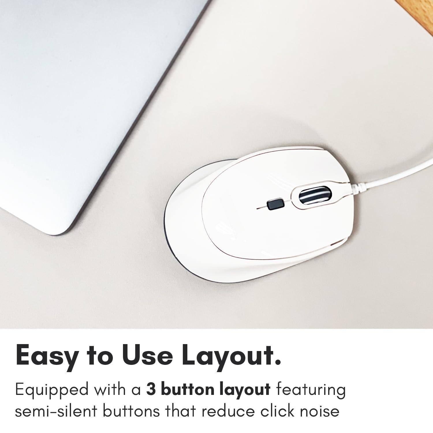 Easy to Use Layout.

Equipped with a 3 button layout featuring semi-silent buttons that reduce click noise.