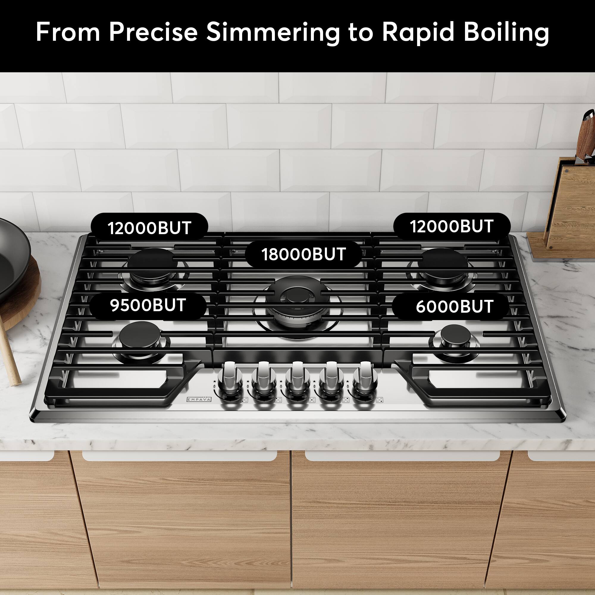 From Precise Simmering to Rapid Boiling 12000BUT 18000BUT 12000BUT 9500BUT 6000BUT