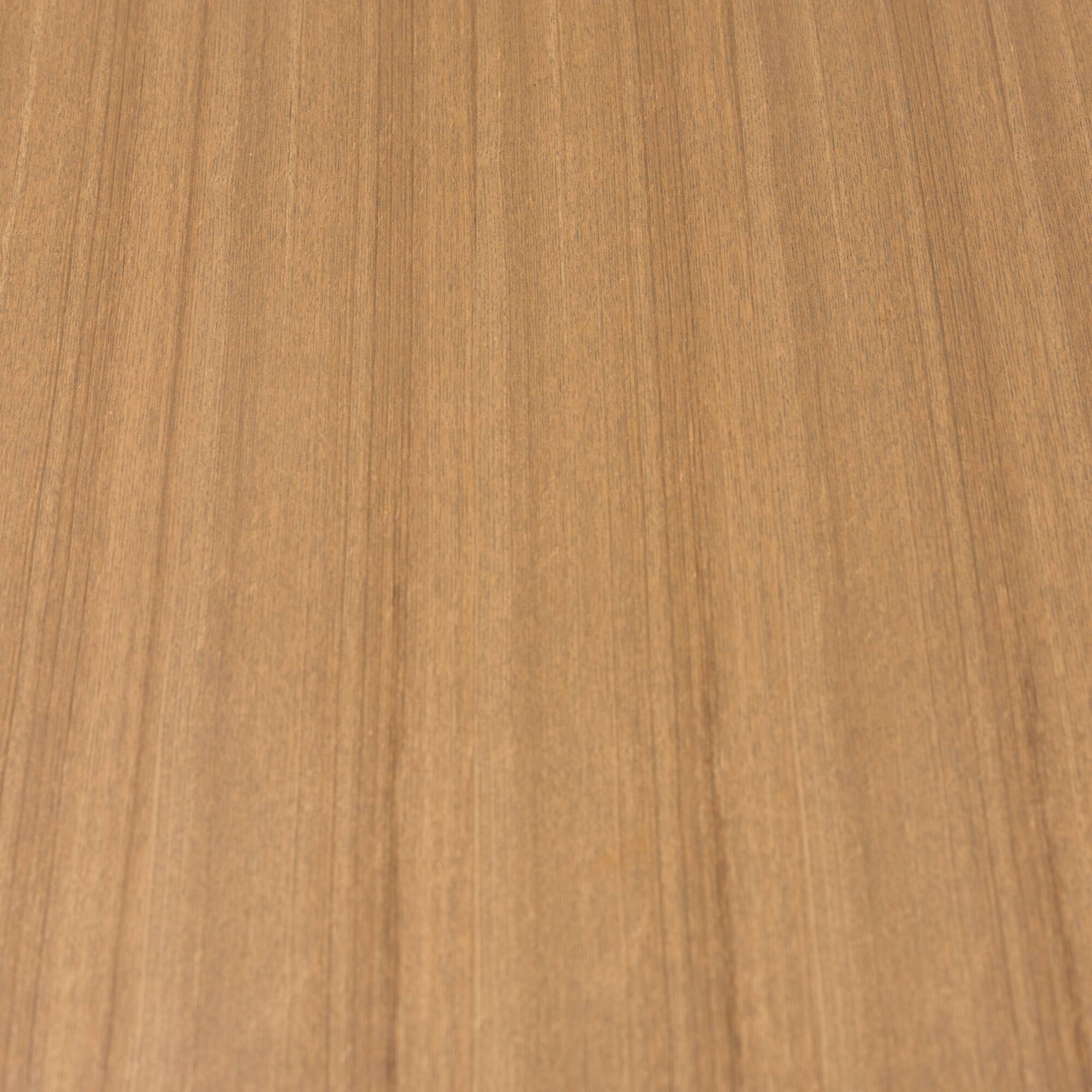 Back. Baxton Studio - Edna Mid-Century Modern French Finishing Wood Dining Table - "Oak" Light Brown.