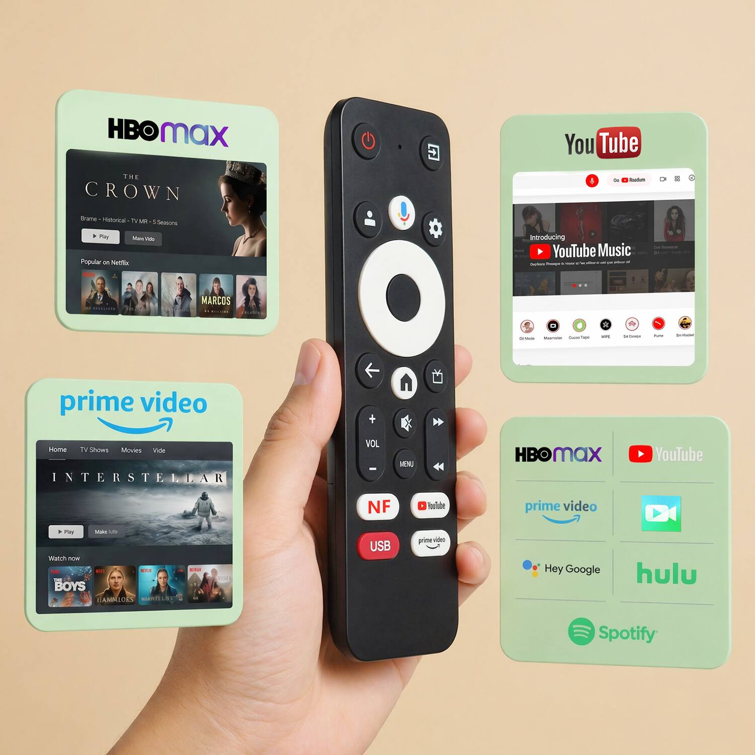 HBO Max: The Crown - Brame - Historical - TV MAR - 5 Seasons

YouTube: Introducing YouTube Music

Prime Video: Home - TV Shows - Movies - Video - INTERSTELLAR

NF: Hulu

YouTube: YouTube Music

Prime Video: Watch now - BOYS - I AM LOUIS

HBO Max: YouTube

Prime Video: YouTube

Hey Google

Spotify
