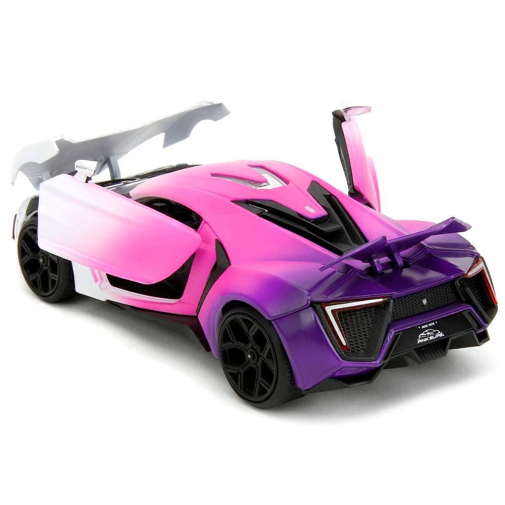 Back. Jada - Lykan Hypersport White Pink and Purple Gradient "Pink Slips" Series 1/24 - White Pink and Purple Gradient.