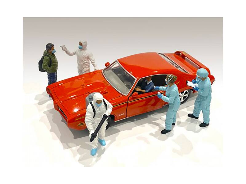 Alt View 1. American Diorama - Hazmat Crew 6 piece Figurine Set for 1/18 Scale Models by American Diorama.