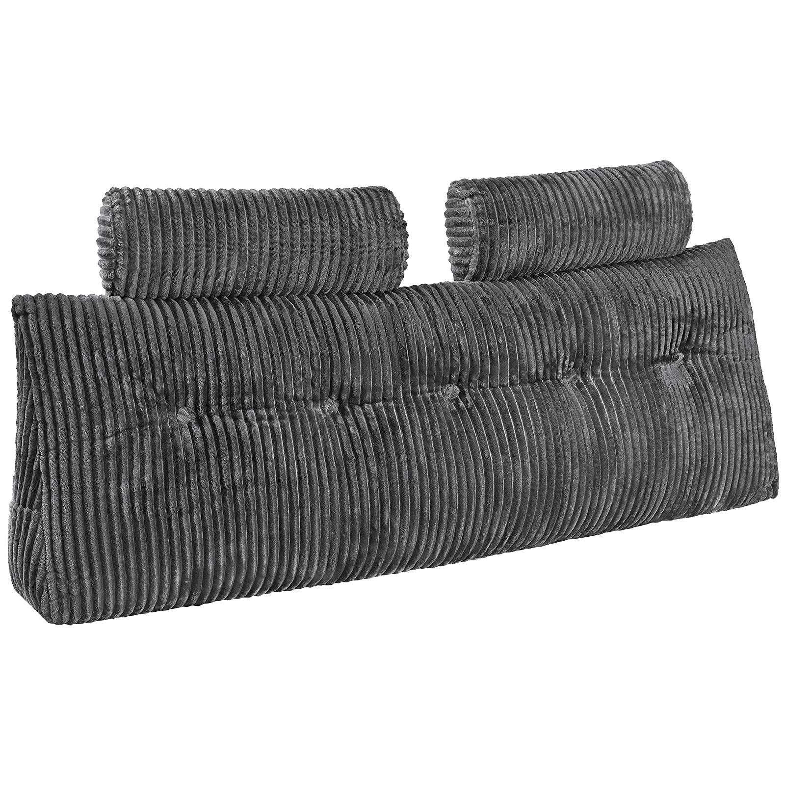 Alt View 5. VEVOR - Headboard Pillow, Queen Size Wedge Headboard Pillow with 2 Side Pockets and 2 Headrests, Bed Wedge Pillow - Grey.