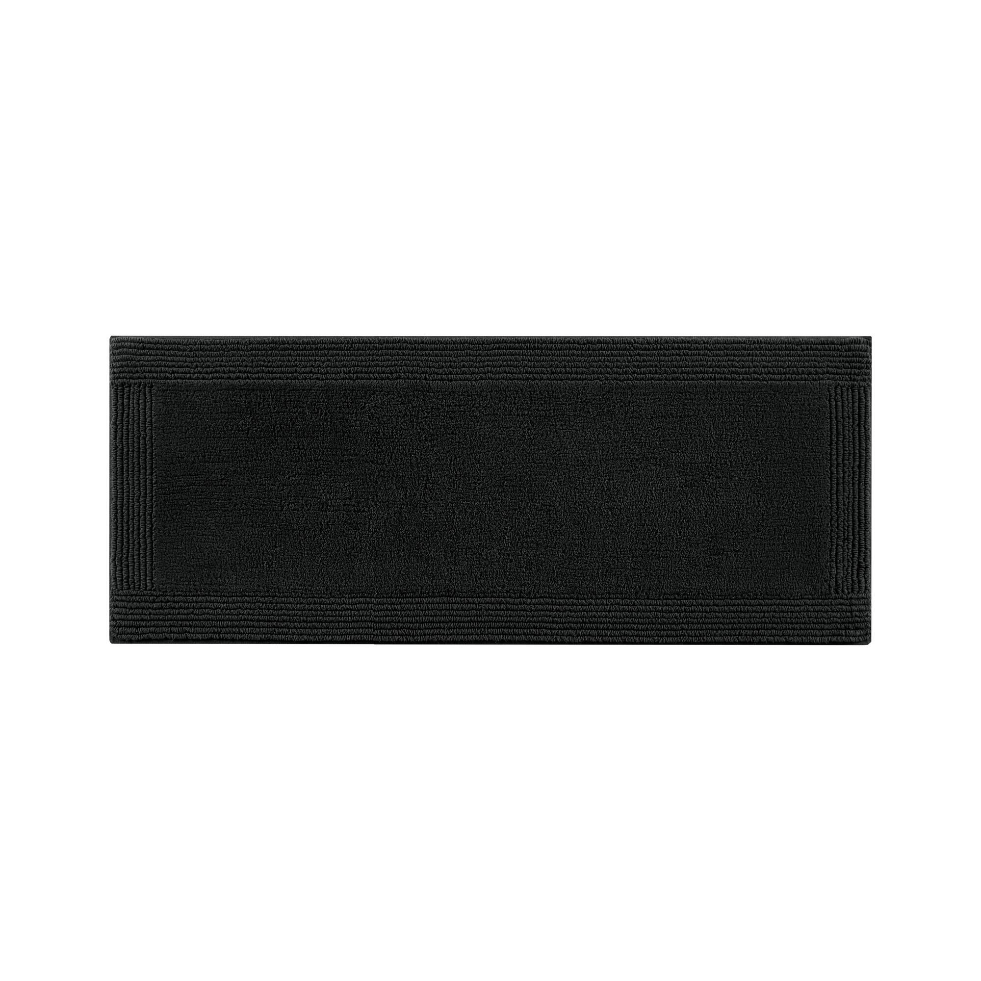 Left. APRILSOUL - 1 PCS 17x24 100 Cotton Tufted 3000 GSM Reversible Bath Rug Black - Black.