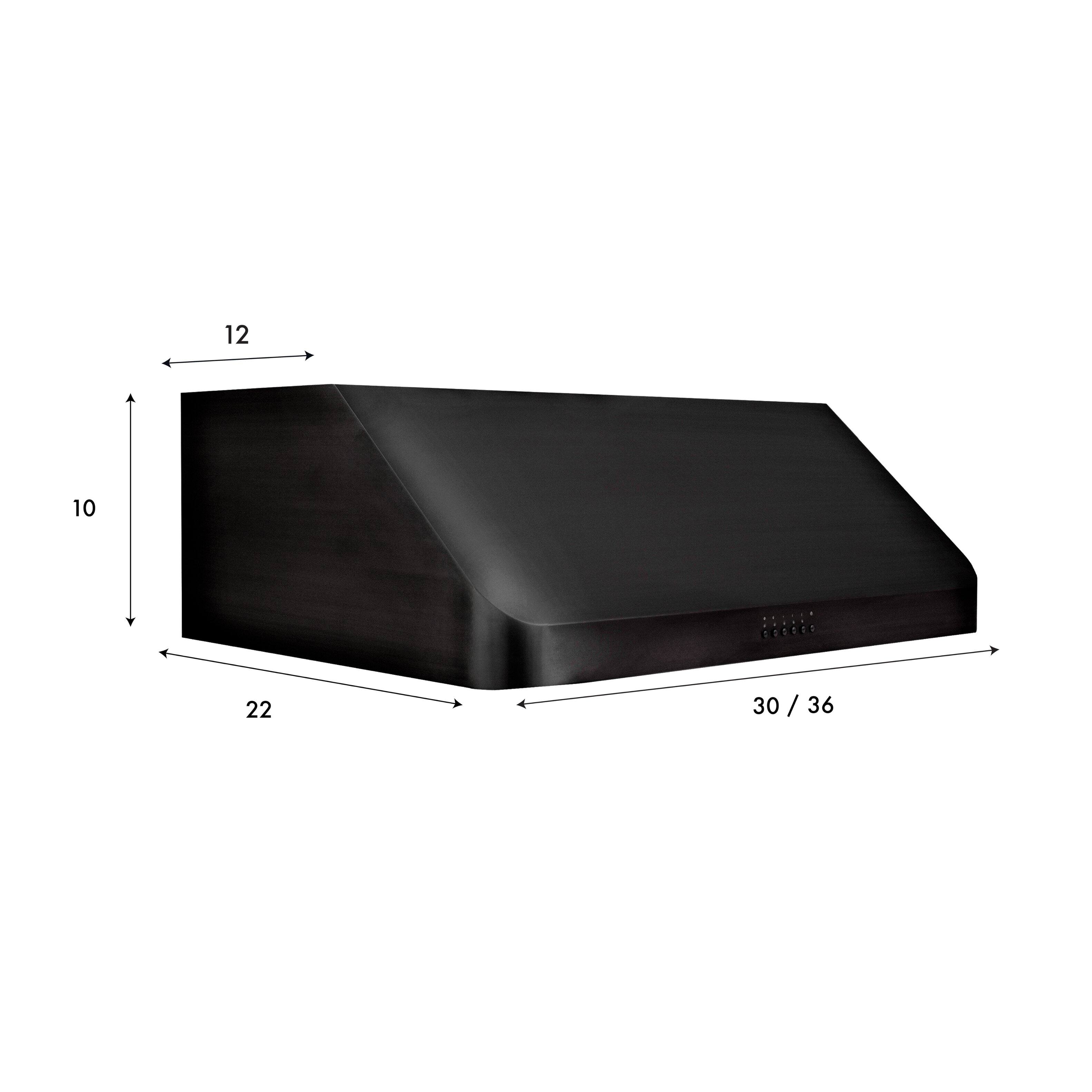 Alt View 15. ZLINE - ZLINE 36 in. 600 CFM Ducted Under Cabinet Range Hood in Black Stainless Steel (BS623-36) - Black stainless steel.