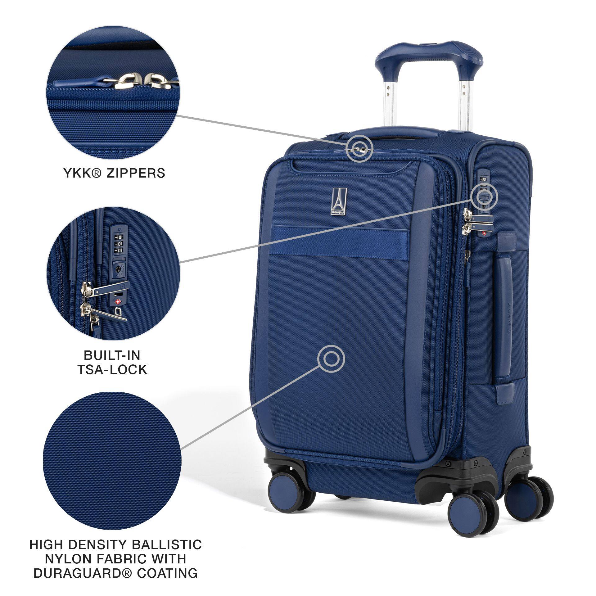 YKK® ZIPPERS - BUILT-IN TSA-LOCK - HIGH DENSITY BALLISTIC NYLON FABRIC WITH DURAGUARD® COATING