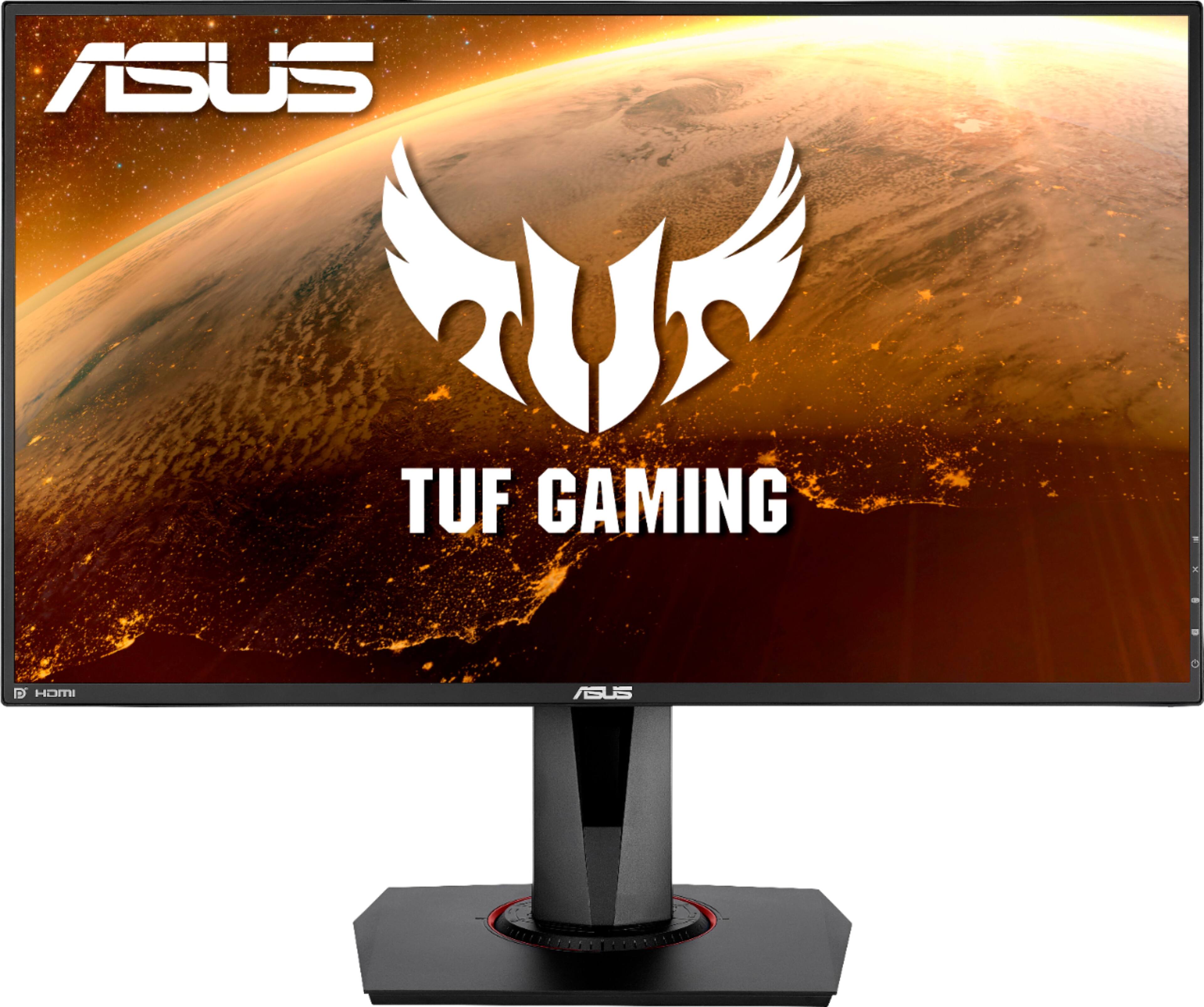 Front. ASUS - Geek Squad Certified Refurbished TUF Gaming 27" IPS LED FHD G-SYNC Compatible Monitor.