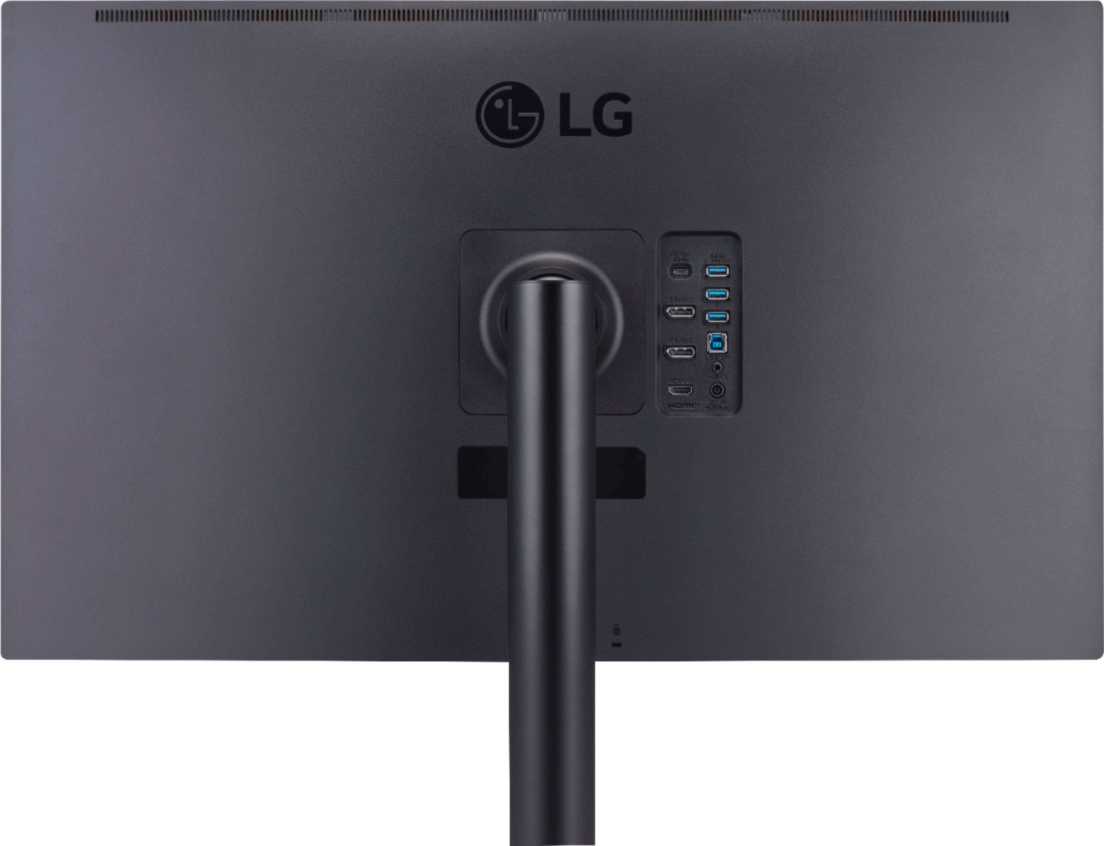 Back View: LG - Geek Squad Certified Refurbished 32" IPS LED 4K UHD Monitor with HDR (HDMI, DisplayPort) - Black