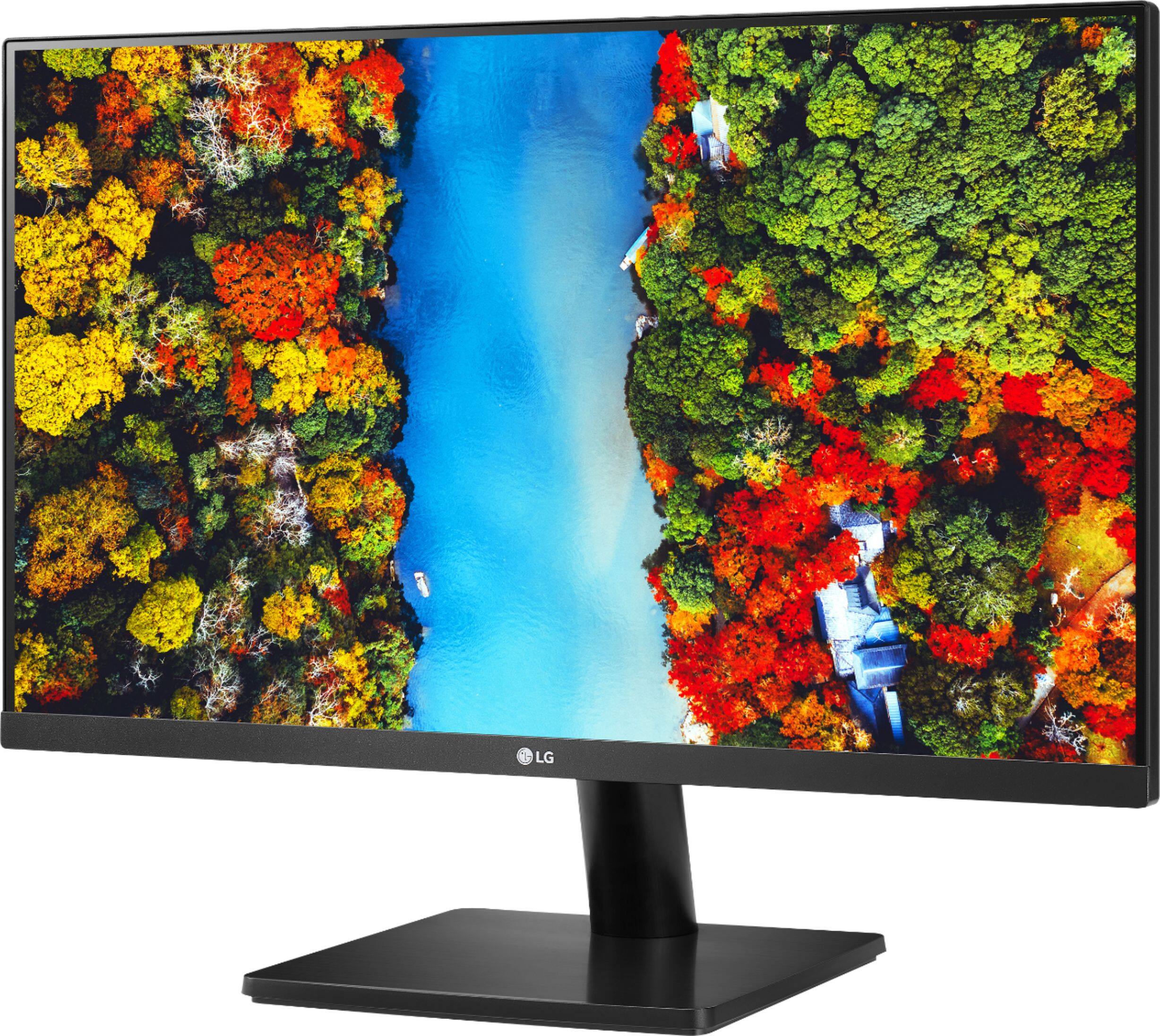 Left View: LG - Geek Squad Certified Refurbished 24" IPS LED FHD FreeSync Monitor (HDMI) - Black