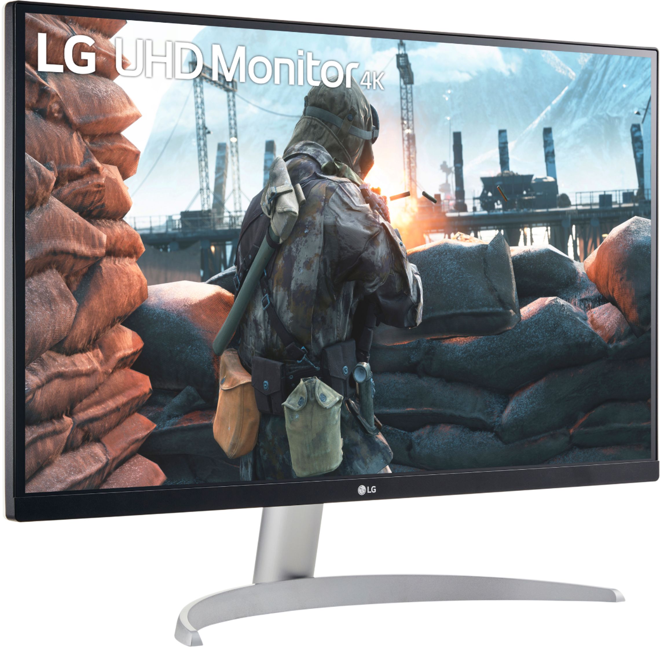 Angle View: LG - Geek Squad Certified Refurbished 27" IPS LED 4K UHD FreeSync Monitor with HDR
