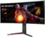 Left. LG - Geek Squad Certified Refurbished UltraGear 34" IPS LED Curved G-SYNC Ultimate Monitor with HDR (HDMI, DisplayPort) - Black.