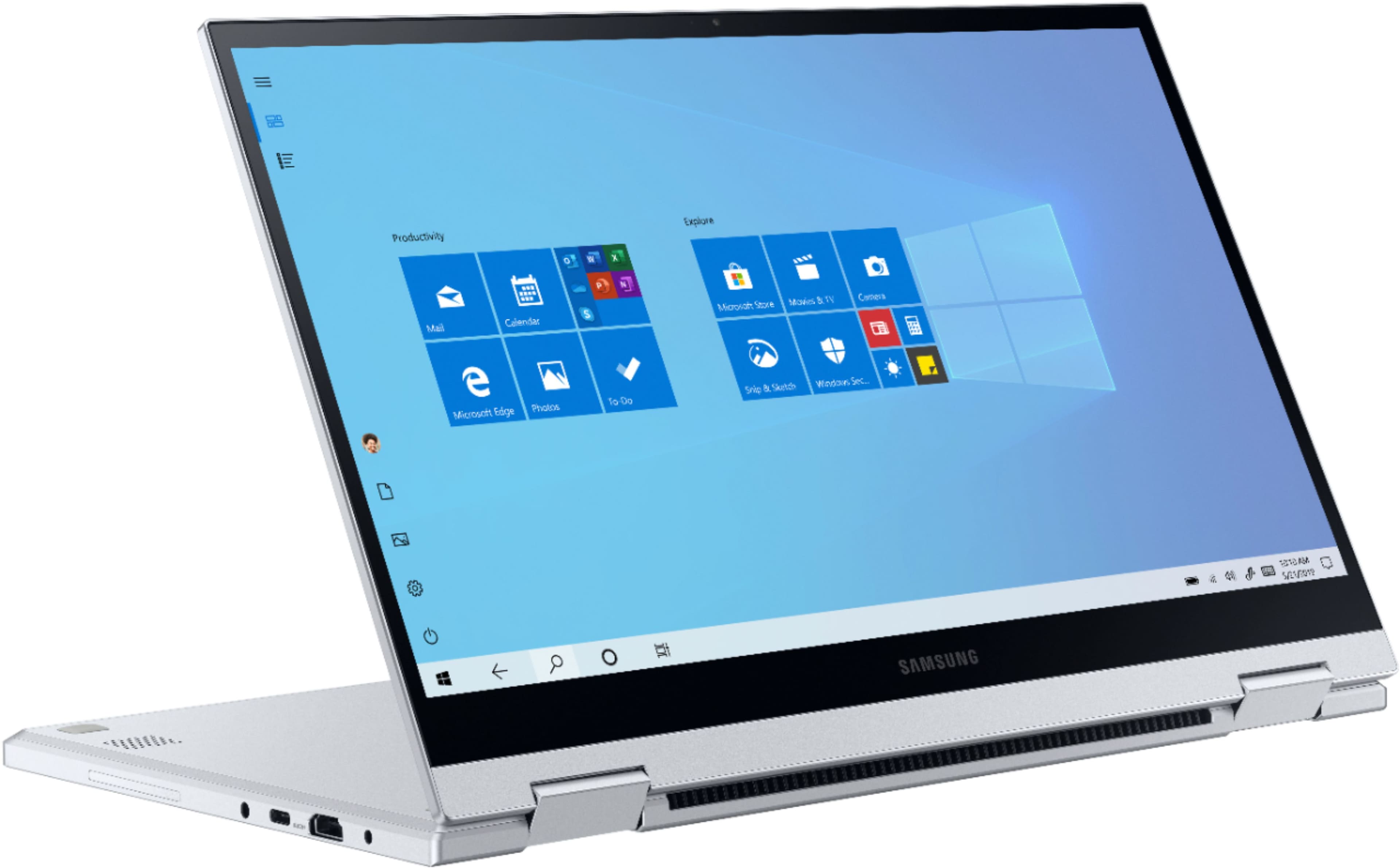 Alt View 14. Samsung - Geek Squad Certified Refurbished Galaxy Book Flex Alpha 13.3" QLED Laptop - Intel Core i7 - 12GB Memory - 512GB SSD - Royal Silver.